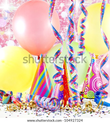 colorful party background with balloons
