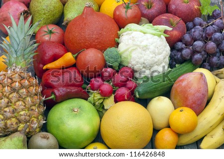 Fruits and vegetables mixed assortment