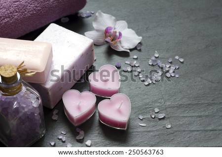 Cosmetics for body care and spa abstract still life