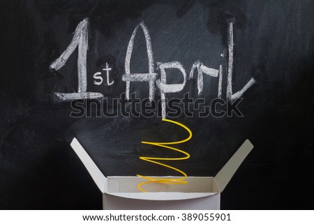 April Fool's Day Abstract box with surprise and joke Imagine de stoc © 