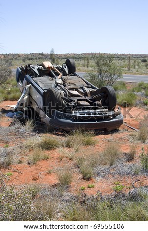 Flipped Car in the Outback