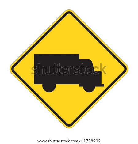 Truck Traffic Sign Warning On White Stock Vector Illustration 11738902 ...