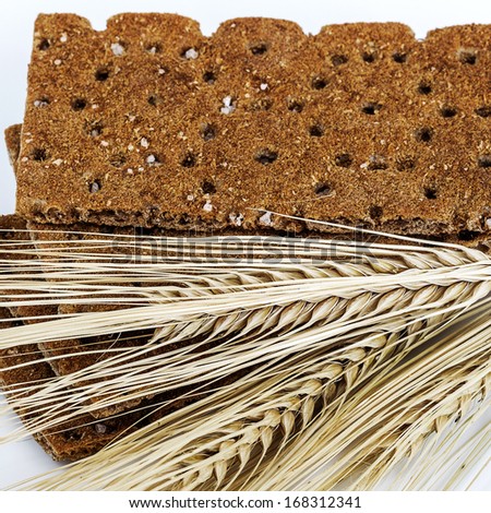 Dry diet crisp breads with oats spikelets. Old Style