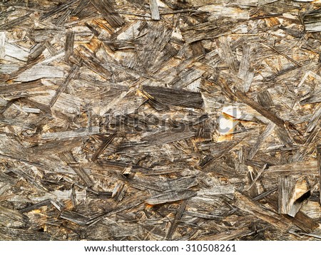 Creative old sawdust planks, perfect background for your concept of project. Landscape style. Great background or texture.