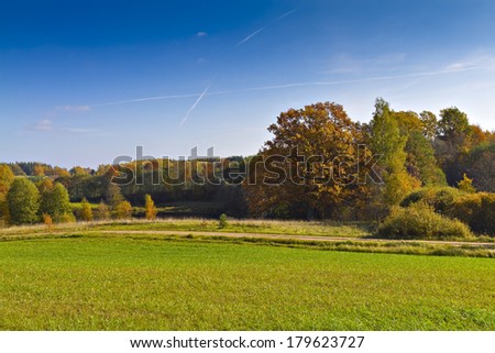 Latvian country landscape in fall.