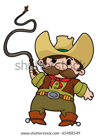 illustration of a cowboy with whip