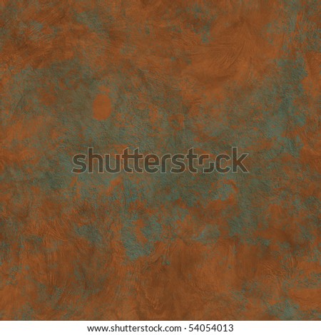 seamless brass copper bronze texture with light green patina and empty place for your text or image