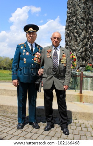 TORONTO  MAY 09: Two Russian veterans of Red Army at the annual meeting of veterans of 2-nd World War in May 09 2012 in Toronto, Canada.