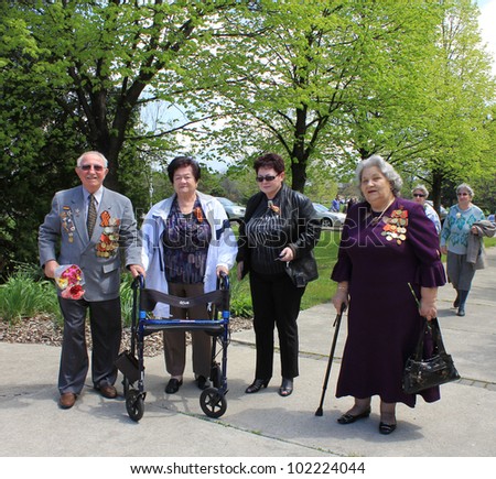 TORONTO  MAY 09: Veteran\'s family at the annual meeting of veterans of 2-nd World War in May 09 2012 in Toronto, Canada.