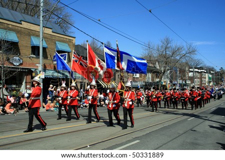 TORONTO, CANADA - APRIL 4: Orchestra in uniform takes part in an annual Easter Parade 2010 April 4, 2010 in Toronto, Canada.