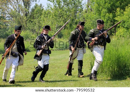 TORONTO – JUNE 19: Battle of Black Creek - Revolutionary War Re-enactment on June 18 2011 in Black Creek Village, Toronto