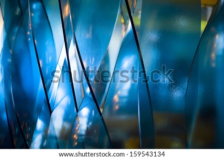 The adornment of curtain wall, a western restaurant, blue dream background