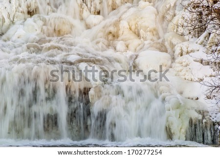 Winter Water Falls at Glen Park, Williamsville New York.