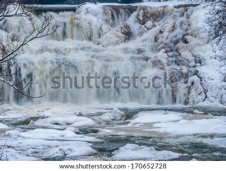 Winter Water Falls at Glen Park, Williamsville New York.