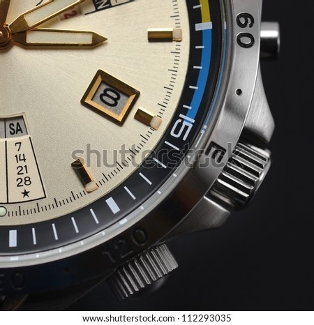 Men\'s watch chronograph close up