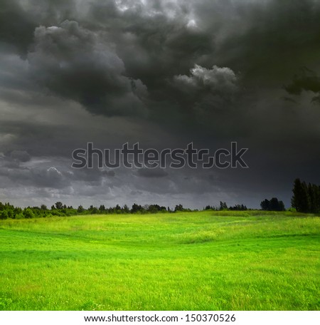 Stormy weather, countryside landscape