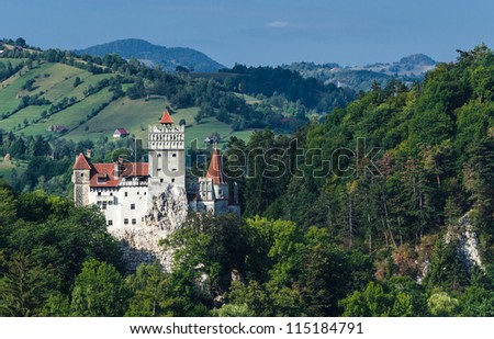 The medieval Castle of Bran. The castle  guarded in the past the border between Transylvania an Wallachia. It is also known for the myth of Dracula.