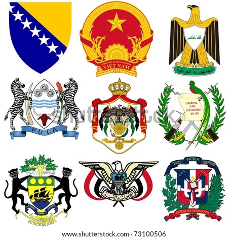 Vector Set Of Coats Of Arms Of The World #2 - 73100506 : Shutterstock