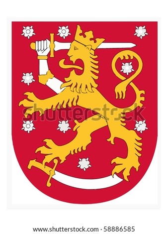 Vector national coat of arms of Finland