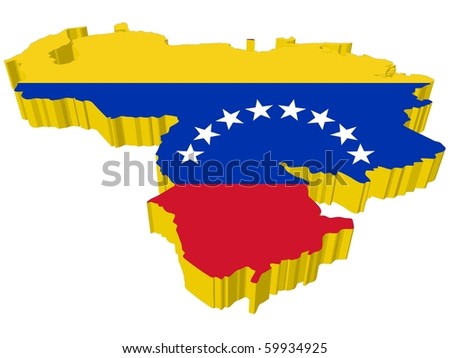 vectors 3D map of Venezuela