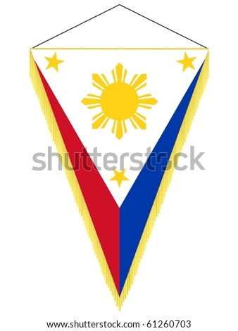 vector image of a pennant with the national flag of  Philippines