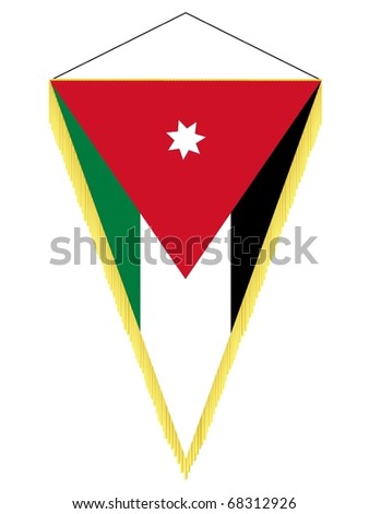 vector image of a pennant with the national flag of Jordan