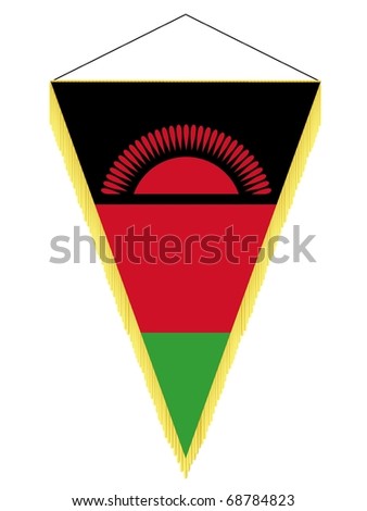 vector image of a pennant with the national flag of Malawi