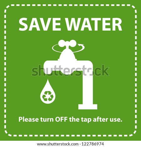 Water Conservation Concept. Turn Off The Tap To Save Water. Stock ...