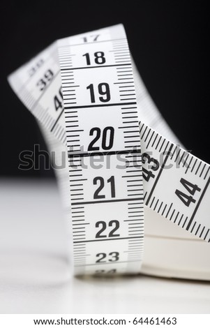 White measuring tape in centimeters