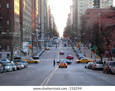 Looking south down West End Avenue on the Upper West Side of Manhattan, New York City