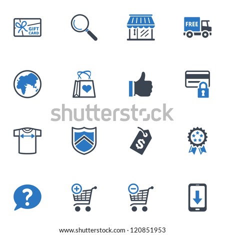 Shopping Icons Set 2 - Blue Series