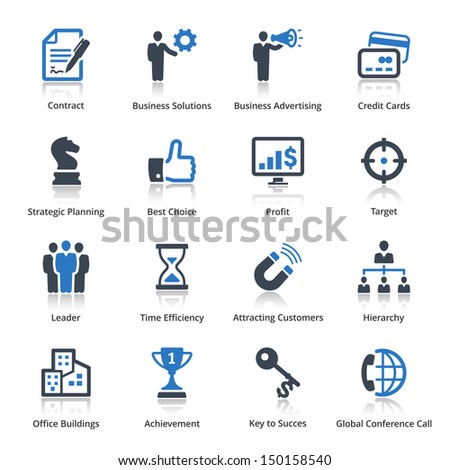 Business Icons Set 2 - Blue Series 