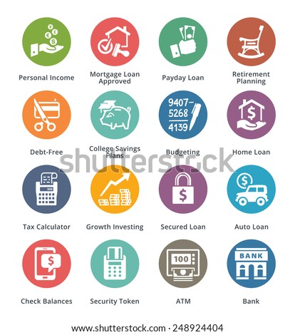 Personal & Business Finance Icons Set 2 - Dot Series 