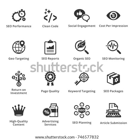 SEO & Internet Marketing Icons Set 4 - Black Series
