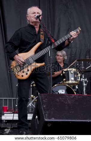 CLARK, NJ - SEPTEMBER 12: Bass player Jim Rodford of band The Zombies performs at the Union County Music Fest on September 12, 2010 in Clark, NJ.