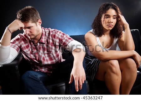 A shot of an interracial couple having a relationship problem