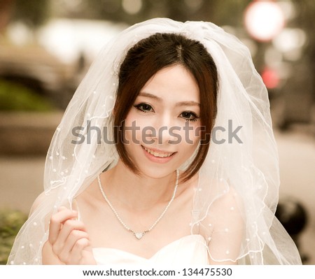 Asia girl model / wedding dress