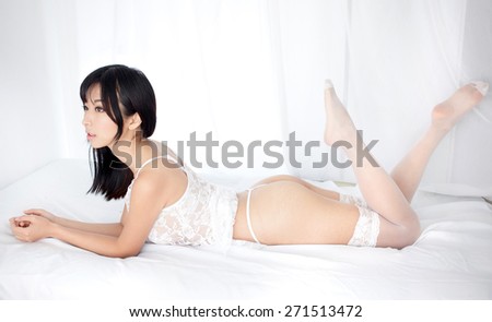 asian sexy  lady woman  huge breast  t-back  silk stockings