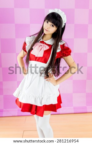 asian girl maid cosplay anime japanese style