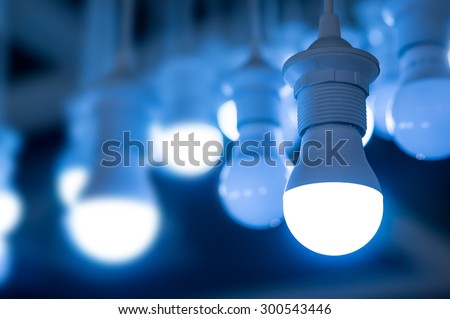 some led lamps blue light science technology background