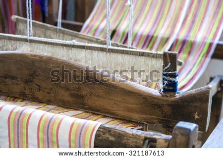 Old weaving loom cotton