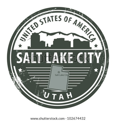 Grunge rubber stamp with name of Utah, Salt Lake City, vector illustration