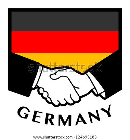 Germany flag and business handshake, vector illustration