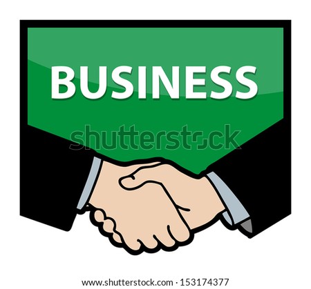 Business handshake with text Business, vector illustration