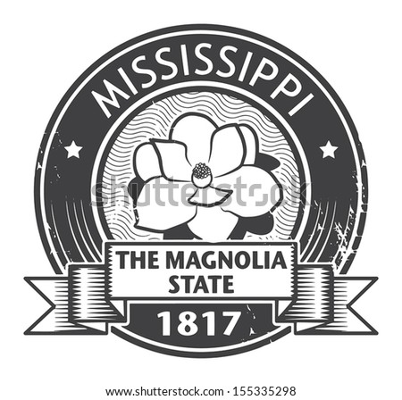 Stamp with name of Mississippi, vector illustration