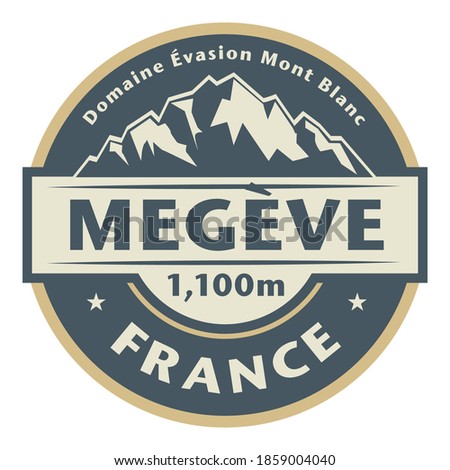 Megeve is a ski resort village in the Alps of southeastern France, in the Mont Blanc massif. Vector illustration