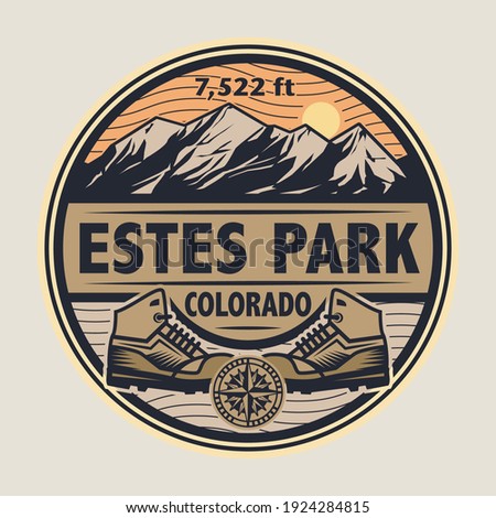 Abstract stamp or emblem with the name of Estes Park, Colorado, vector illustration Foto stock © 