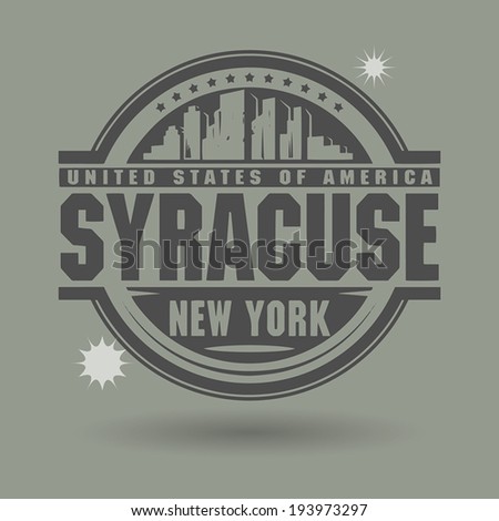 Stamp or label with text Syracuse, New York inside, vector illustration