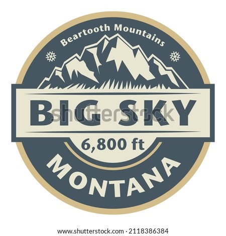 Abstract stamp or emblem with the name of Big Sky, Montana, vector illustration