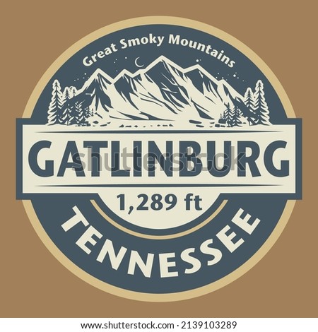 Abstract stamp or emblem with the name of Gatlinburg, Tennessee, vector illustration